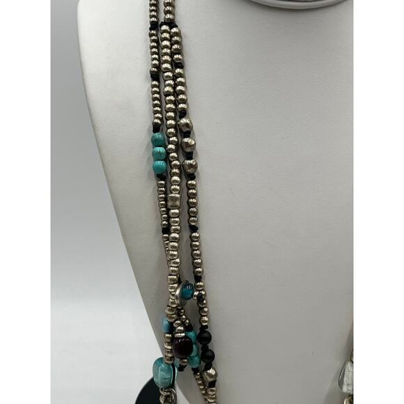 Uno de 50 Long Turquoise w/ Sea Charms "Ocean" Beaded Long Layered Necklace - Picture 3 of 12